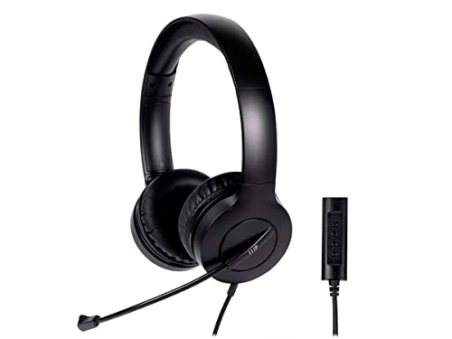 Monoprice Wfh 3.5Mm + Usb Wired On-Ear Web Meeting Headset, Lightweight, Usb In-Line Controller, Used In Work And School - Workstream Collection #TOP22
