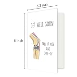 RollupJoy Funny Get Well Soon Knee Card for Friends, After Surgery Recovery Gifts for Women Men, Hilarious Get Better Card for Him Her, Take It Nice and Knee-sy Cards