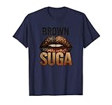Brown Suga Glam Lip Art Cosmic Typography T-Shirt