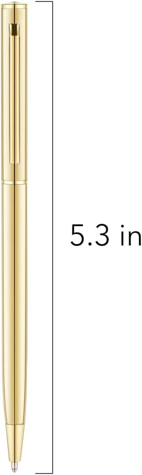 Image of VIETNAM Gold slim pen set Gold Slim Ballpoint Pens Black ink Medium Point(1 mm), Nice Gift for Wedding Business Office Students Teachers Christmas (6PCS)