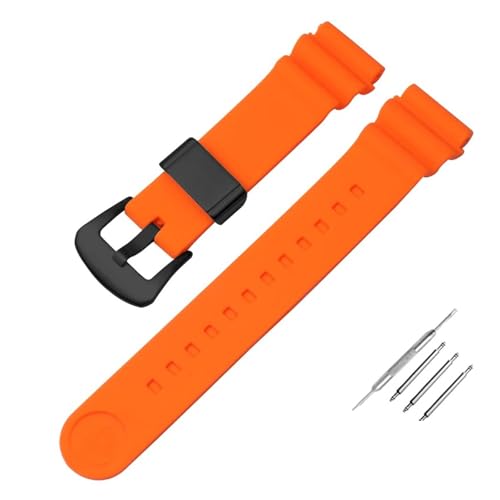 Bracelet sport Seiko n° 5 SRP777J1 orange caoutchouc pour plongée