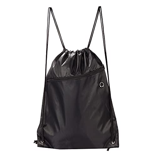 Natural Style 2 Pieces Drawstring Bag With Zipper And Pockets, Small Workout String Bag For Sports Gym Travel #TOP1