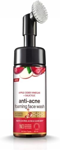 NP Skin Science Apple Cider Vinegar Foaming Face Wash - No Parabens, Sulphate & Silicones (with Built-in Brush)