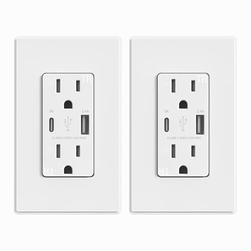 Prises quadruples compactes 4.2A blanches pour recharge haute performance