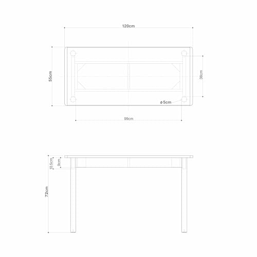 無印良品 木製テーブル 120×55cm KC0GVA3S [3]