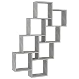 vidaxl mensola parete cubo grigio cemento 90x15x119 legno multistrato