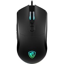 msi Forge GM320 Gaming Mouse, 12800 DPI, 20M+ Clicks Micro Switch, Optical Sensor, Ergonomic Ambitextrous Hand Design, RGB Light