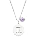 KUIYAI Stainless Steel Zodiac Sign and Birthstone Charm Necklace Bracelet (June-Gemini necklace)