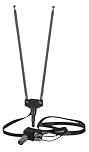 Indoor Rigid Rabbit Ear Antenna VHF/FM Band Antenna with 300 Ohm to 75 Ohm UHF/VHF/FM Matching Transformer Converter Adapter and PAL Female to F Female Adapter