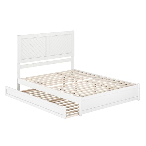 AFI, Clayton Queen Platform Bed with Panel Footboard & Twin XL Trundle, White by AFI - Image 7