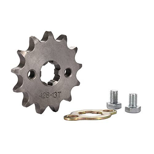 WOOSTAR Moto Piñon Delantero 428 de 13 Dientes 17mm para 50cc 70cc 90cc 110cc 125cc Dirt Pit Bike Mini Bike ATV 4 Wheeler Ciclomotor Cover