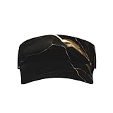 chenfandi Sombrero de mármol negro y dorado, gorra hueca ajustable, transpirable, protección UV, # y adecuado para hombres y mujeres.