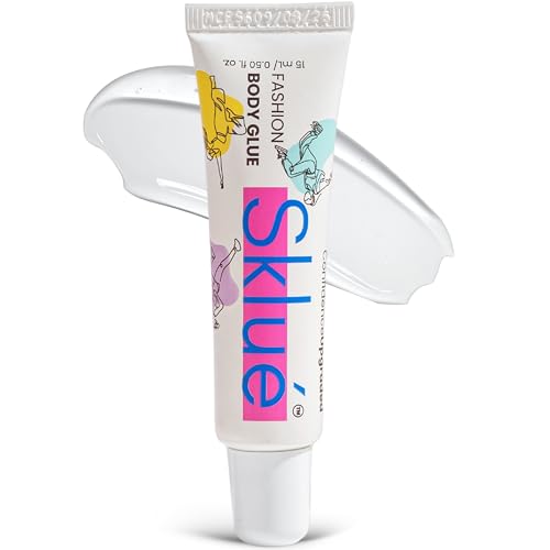Image of Body Glue for Clothes & Skin | Dermatologically Tested for Sensitive Skin | Liquid Fashion Tape| Strong & Quick Hold, Sweat-Proof & Residue-Free | Safe Body Glue Stick for Jewellery | 15 ml