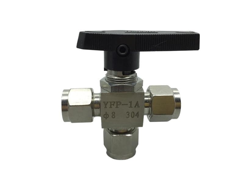 Raccord en T compression 12mm acier 304 à 3 voies avec bille d'arrêt 915 PSI