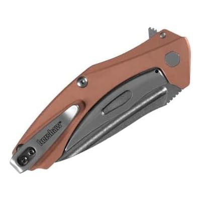 Kershaw Natrix - Copper Pocketknife (7006CU); 2.75-inch Drop-Point Blade with Stonewashed D2 Steel; Hefty Copper Handle Features Brushed Silver Hardware; Reversible, Deep-Carry Pocketclip; 3.7 oz