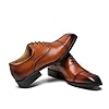 Men's Business Formal Dress Shoes Wedding Office Genuine Leather Oxfords Low Top Lace Up Suit Shoes,Brown,9 #5