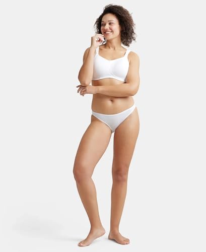 Image of Jockey FE78 Women Wirefree Padded Super Combed Cotton Elastane Stretch Full Coverage Plus Size Bra with Broad Cushioned Fabric Strap