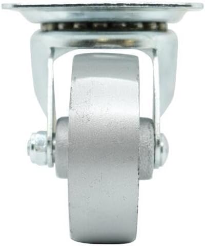 Shepherd Hardware 9782 4-Inch Cast Iron Swivel Plate Caster, 500-lb Load Capacity,Silver