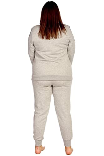 Survêtement léopard grande taille gris ensemble 2 pièces femme taille 46