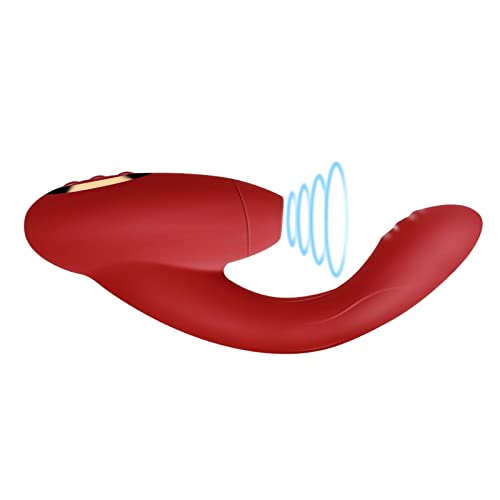 Ohiele with Heating Function Clitoral Sucking G Spot Vibrator for Clit G Spot Stimulation, Adult Sex Toys with 10 Sucking Vibrating & 7 Thrusting Adult Rabbit Toys(（Red）