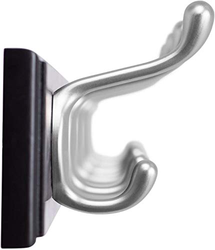 Birdrock Home Oval Hook Coat And Hat Rack - 6 Hooks - Wall Mount - Black Finish - Satin Nickel Hooks #TOP7