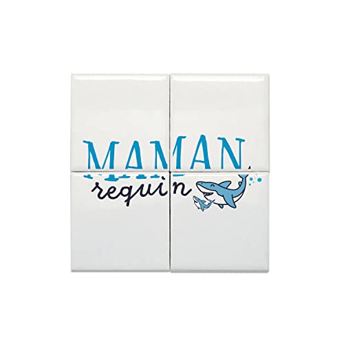 Carreaux céramique maman requin déco chambre bébé et salle de bain enfant