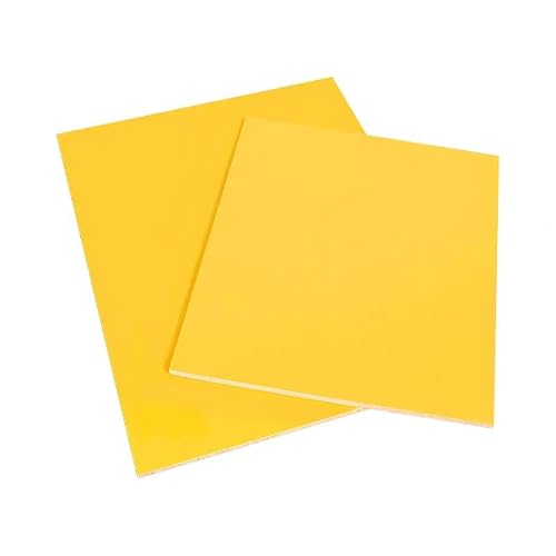 WOFDALY Yellow Epoxy Fiberglass Sheet FR4 G10 Fiberglass Board 2 Piece Heat Resistant Panel for CNC Engraving and Industrial Applications,20cm*20cm*0.3cm