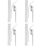 Mission Flags 4 Pack of Swooper Flutter Flag Hardware. Four 4 Piece Pole Kits with Ground Spikes by FFN