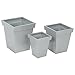 Limal Blumentopf 3er Set – eckig, Metallic-Silber, aus Metall, 30 x 30 x 35 cm, für Innen, Außen, Garten, Terrasse, Balkon - Pflanztöpfe, Blumenkübel, Übertöpfe, Pflanzkübel