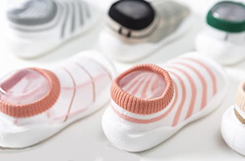 Baby Girl Shoes,Toddler Newborn Boys Girls Shoes First Walkers Striped Plaid Antislip Socks Shoes Prewalker Booties3