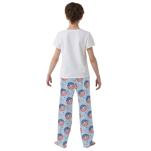 ZZXXB July 4th Donut Boys Long Pants Soft Trousers Elastic Waist Kids Lounge Bottoms with Pockets S-XL3