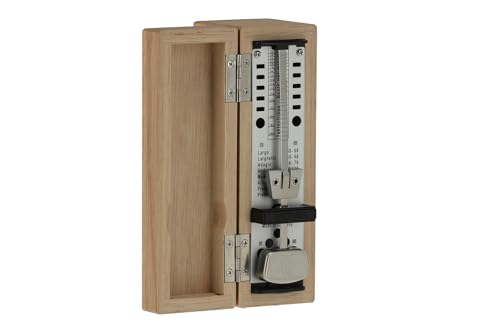 Wittner Métronome Taktell Super-Mini Série 880.2 - Boîtier en bois massif - Sans cloche - Chêne mat - Mécanique à remonter - Pas de piles nécessaires -...
