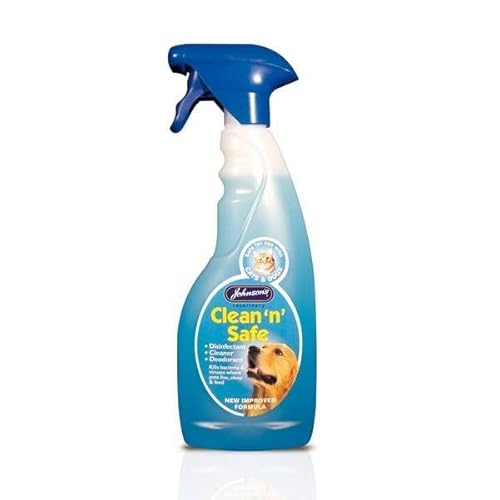2 PACK JOHNSONS CLEAN 'N' SAFE FOR CATS & DOGS DISINFECTANT CLEANING SPRAY 500ML