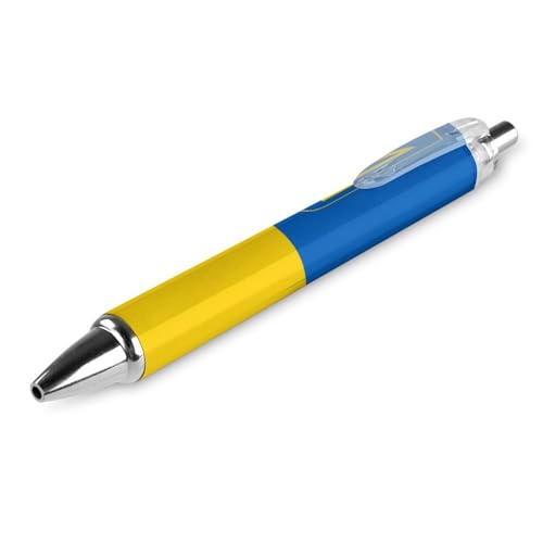 Bolígrafo retráctil de punta fina 0,5 mm con bandera de Ucrania para oficina y papelería