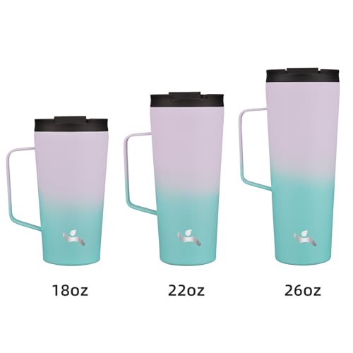 Image of Konokyo 26 oz Insulated Tumbler with Handle & Straw, Stainless Steel Mug