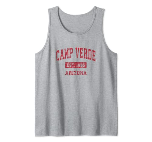 Camp Verde Arizona AZ Vintage Diseño Deportivo Rojo Camiseta sin Mangas