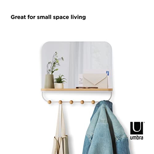 Umbra Estique Over-The-Door Multi-Use Organizer, W/Mirror, White Small #TOP3