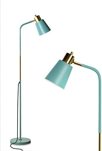 Floor Lamp, Industrial Floor Lamps for Living Rooms & Bedrooms - Rustic Farmhouse Reading Lamp - Standing, Adjustable Metal Heads Indoor Task Lighting for Living Room Bedroom Office Home Décor (Green)