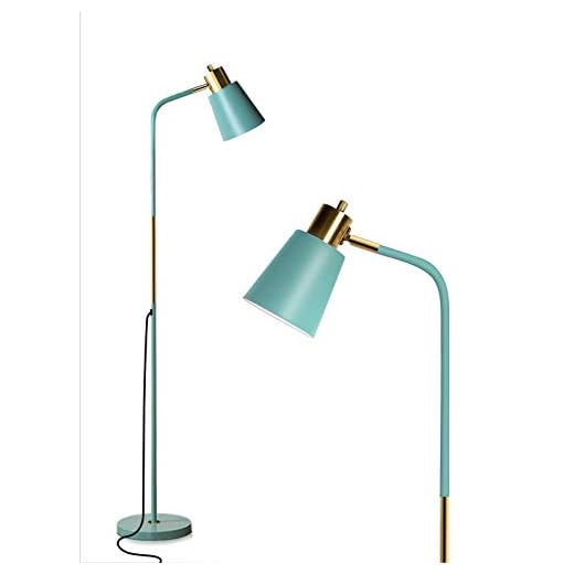 Floor Lamp, Industrial Floor Lamps for Living Rooms & Bedrooms - Rustic Farmhouse Reading Lamp - Standing, Adjustable Metal Heads Indoor Task Lighting for Living Room Bedroom Office Home Décor (Green)