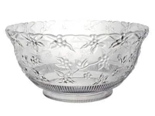 12 Quart Embossed Clear Plastic Punch Bowl