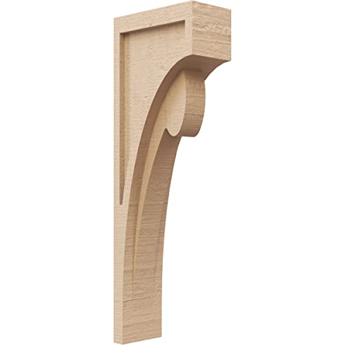 4"W x 8"D x 24"H Thin Viola Rough Cedar Woodgrain TimberThane Corbel, Primed Tan