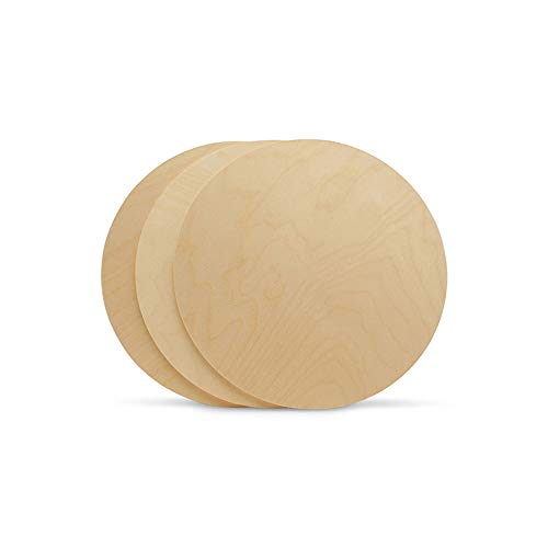 image for Wood Circles 12 inch, 1/4 Inch Thick, Birch Plywood Discs, Pack of 3 U