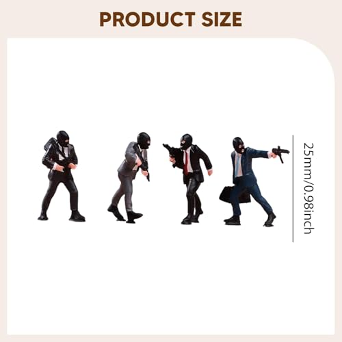 4 figuras miniatura escala 1:64 para dioramas miniatura 3