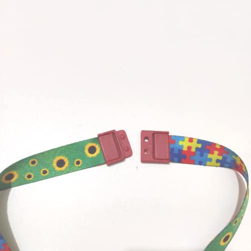 Cordão De Identificação Dupla Face Autista + Porta Crachá