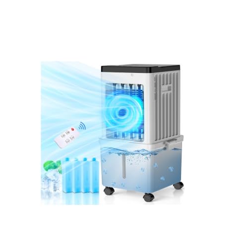 Portable Air Conditioners 3-in-1 Evaporative Air Cooler 2.6 Gal Water Tank 45 dB Windowless Air Conditioner 120 Oscillation 4 Ice Packs