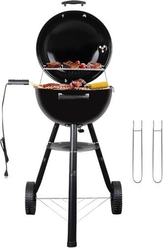 Electric Stand Grill Outdoor, Electric Carbon Dual Purpose 1800W Portable Grill Double Design, Non-Stick Removable Vertical Grill Outdoor Cooking for Balcony,Patio