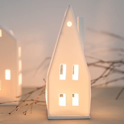 Miniatura 3 de Räder Casa De Luz Con Techo Puntiagudo 20 Cm Porcelana Blanco