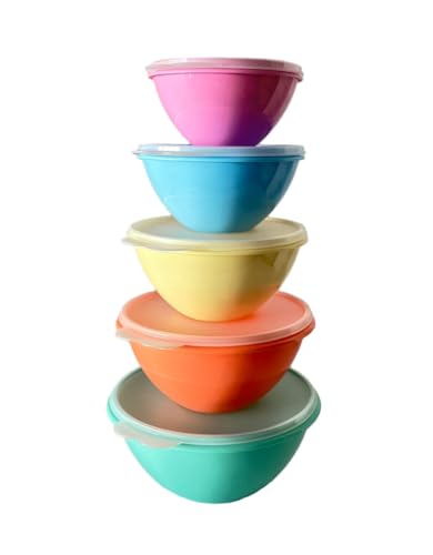 NewTupperware Wonderlier Bowl Set of 5 Opaque Bowl with Sheer Seal