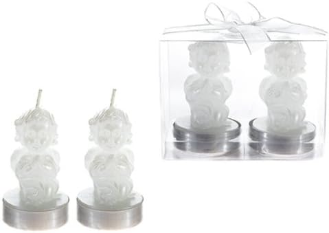 2 pcs Baby Angel Tealight Candle in Clear Box - White, CASE OF 48