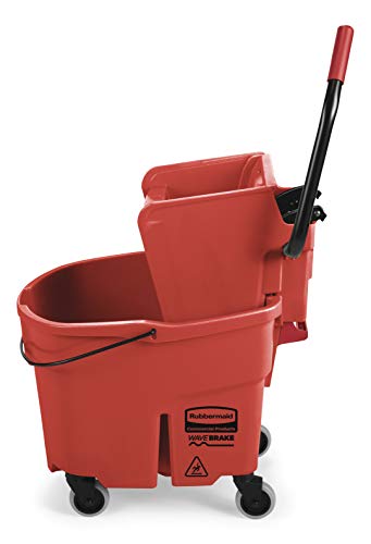 Rubbermaid Commercial Products Wavebrake 2.0 35 Qt Side-Press Mop Bucket And Wringer, Red (Fg758888Red) #TOP1